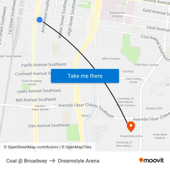 Coal @ Broadway to Dreamstyle Arena map