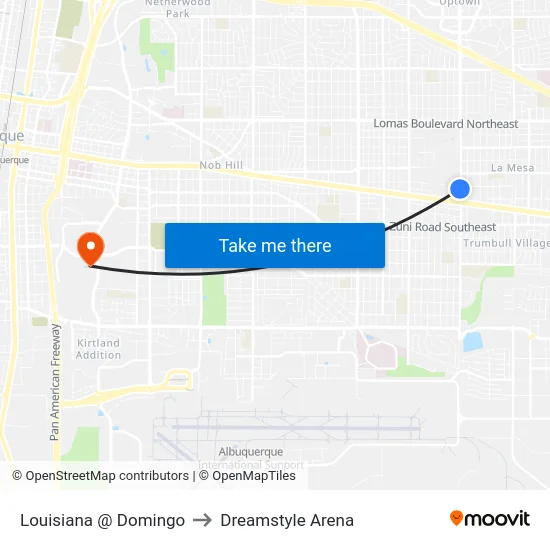 Louisiana @ Domingo to Dreamstyle Arena map