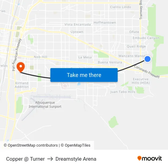 Copper @ Turner to Dreamstyle Arena map