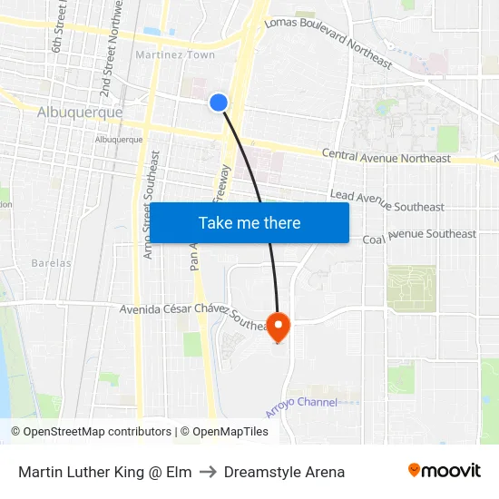 Martin Luther King @ Elm to Dreamstyle Arena map