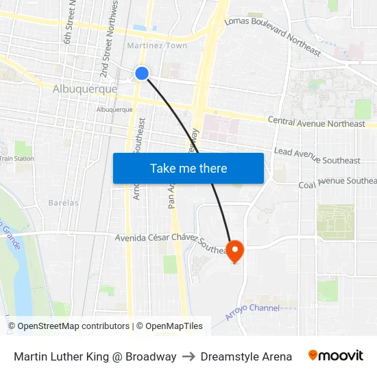 Martin Luther King @ Broadway to Dreamstyle Arena map