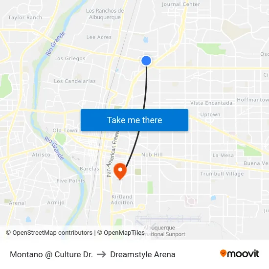 Montano @ Culture Dr. to Dreamstyle Arena map