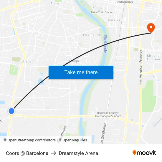 Coors @ Barcelona to Dreamstyle Arena map