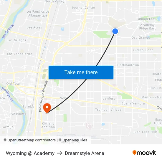 Wyoming @ Academy to Dreamstyle Arena map