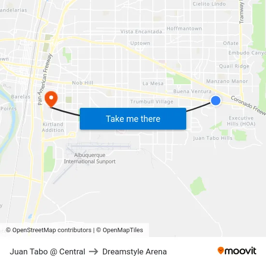 Juan Tabo @ Central to Dreamstyle Arena map