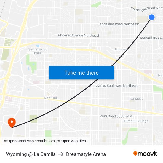 Wyoming @ La Camila to Dreamstyle Arena map