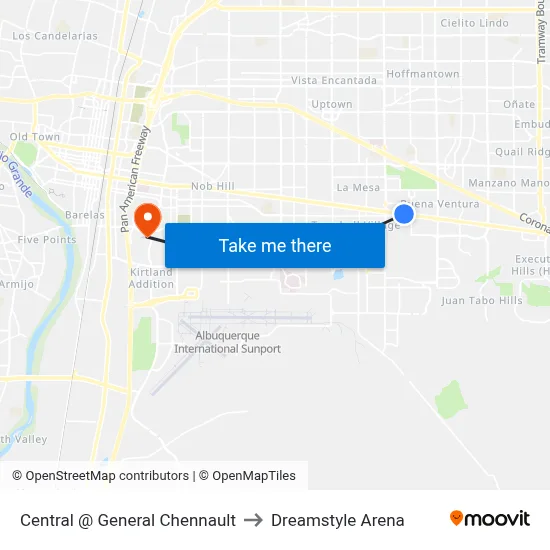 Central @ General Chennault to Dreamstyle Arena map