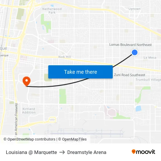 Louisiana @ Marquette to Dreamstyle Arena map