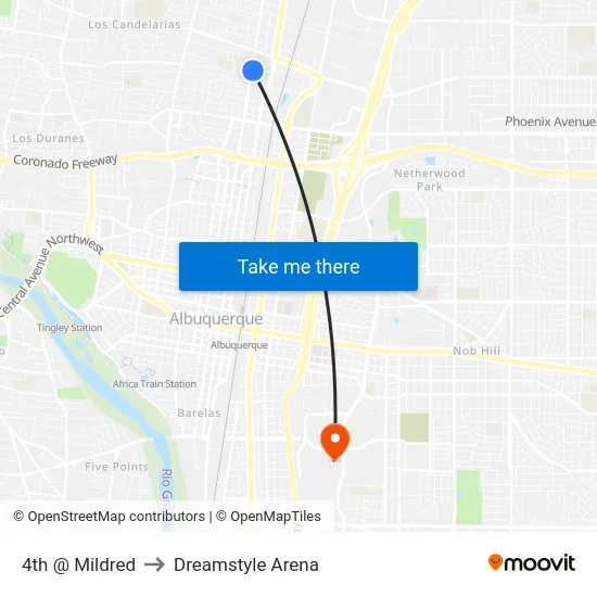 4th @ Mildred to Dreamstyle Arena map