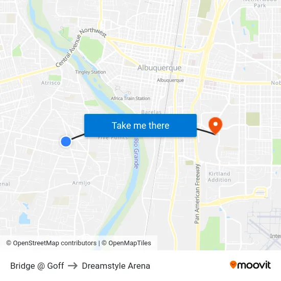 Bridge @ Goff to Dreamstyle Arena map