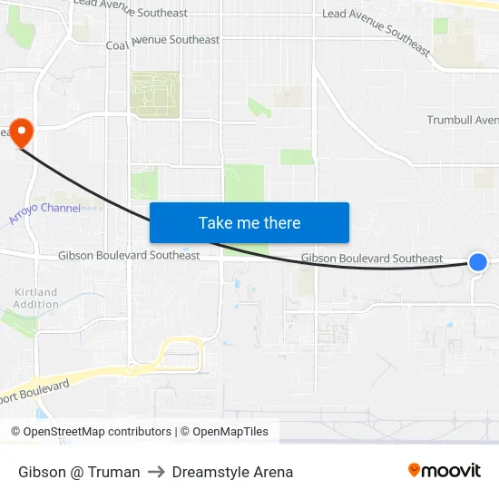 Gibson @ Truman to Dreamstyle Arena map