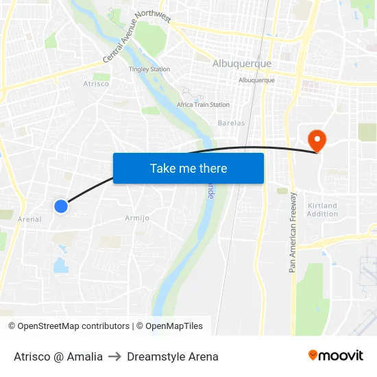 Atrisco @ Amalia to Dreamstyle Arena map