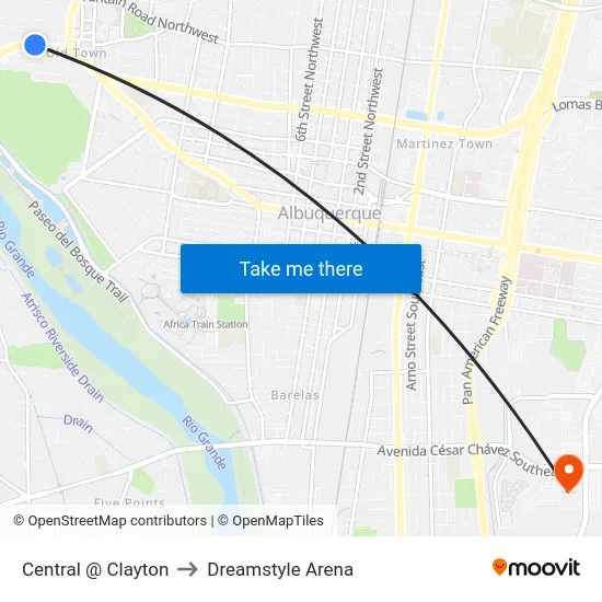 Central @ Clayton to Dreamstyle Arena map