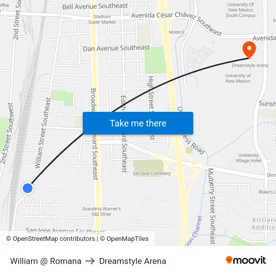 William @ Romana to Dreamstyle Arena map