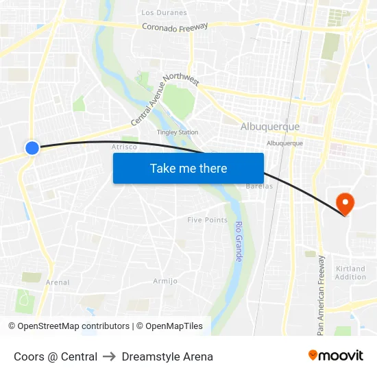 Coors @ Central to Dreamstyle Arena map