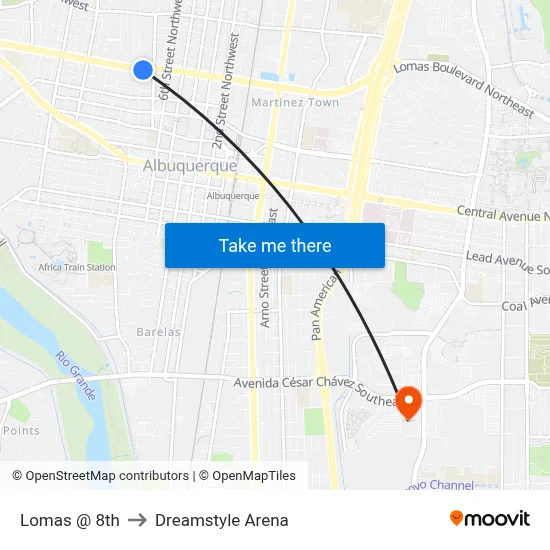 Lomas @ 8th to Dreamstyle Arena map