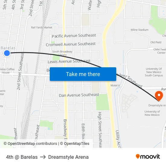 4th @ Barelas to Dreamstyle Arena map