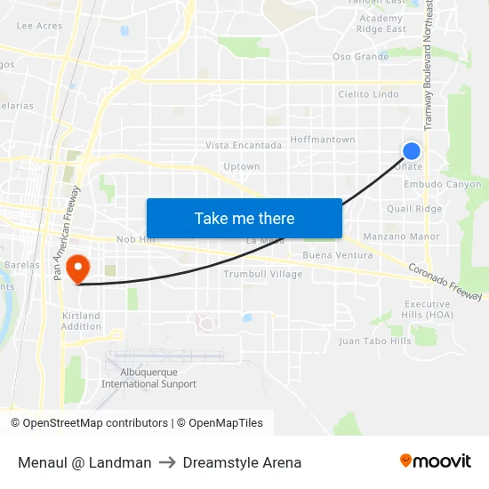 Menaul @ Landman to Dreamstyle Arena map