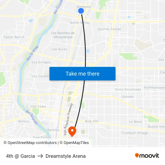 4th @ Garcia to Dreamstyle Arena map