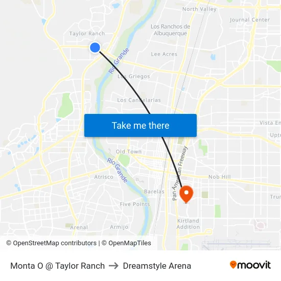 Monta O @ Taylor Ranch to Dreamstyle Arena map