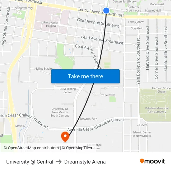 University @ Central to Dreamstyle Arena map
