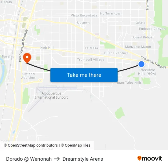 Dorado @ Wenonah to Dreamstyle Arena map