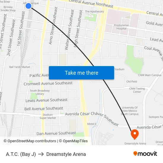 A.T.C.  (Bay J) to Dreamstyle Arena map