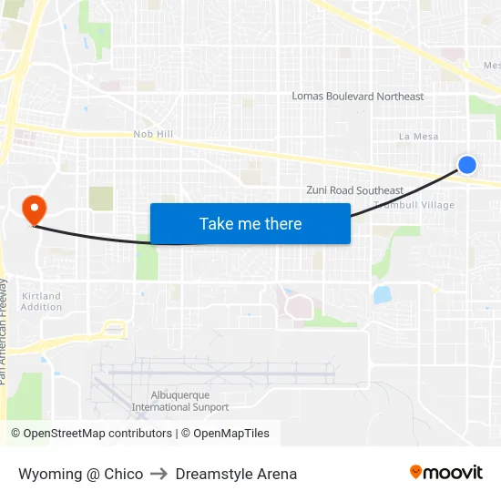 Wyoming @ Chico to Dreamstyle Arena map