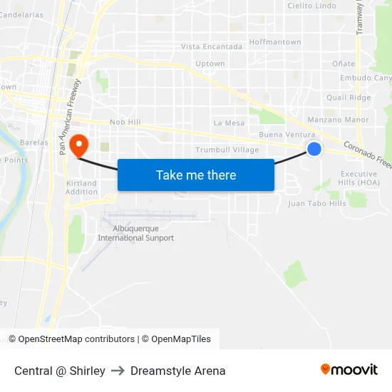 Central @ Shirley to Dreamstyle Arena map