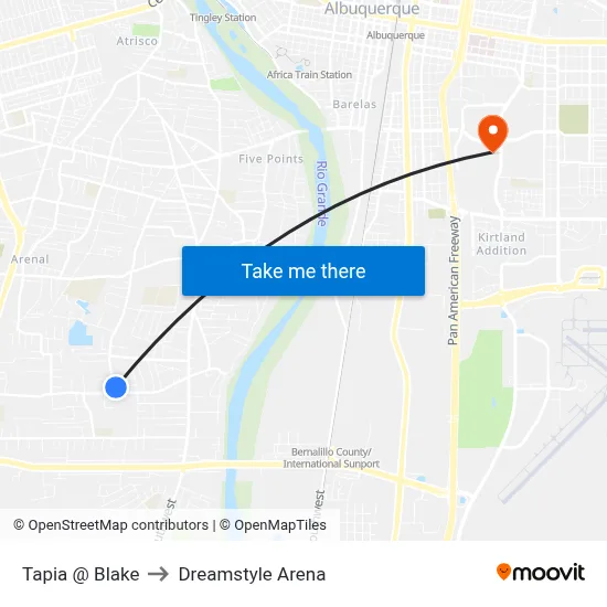Tapia @ Blake to Dreamstyle Arena map
