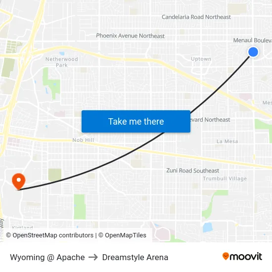 Wyoming @ Apache to Dreamstyle Arena map