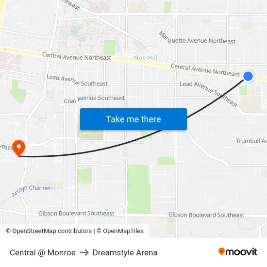 Central @ Monroe to Dreamstyle Arena map