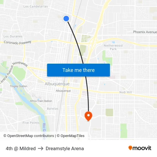 4th @ Mildred to Dreamstyle Arena map
