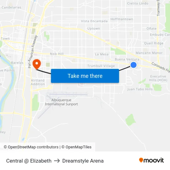 Central @ Elizabeth to Dreamstyle Arena map