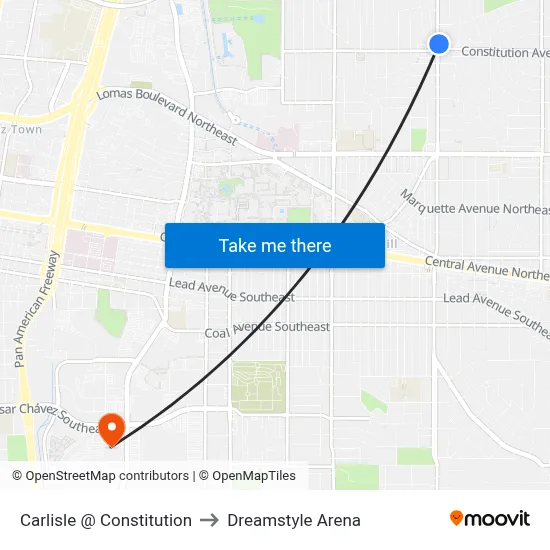 Carlisle @ Constitution to Dreamstyle Arena map