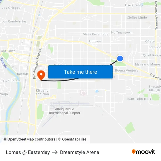Lomas @ Easterday to Dreamstyle Arena map