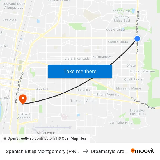 Spanish Bit @ Montgomery (P-N-R) to Dreamstyle Arena map