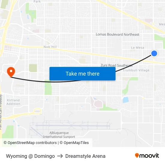 Wyoming @ Domingo to Dreamstyle Arena map