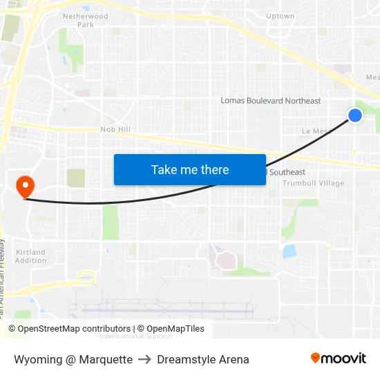 Wyoming @ Marquette to Dreamstyle Arena map