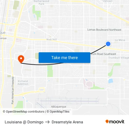Louisiana @ Domingo to Dreamstyle Arena map