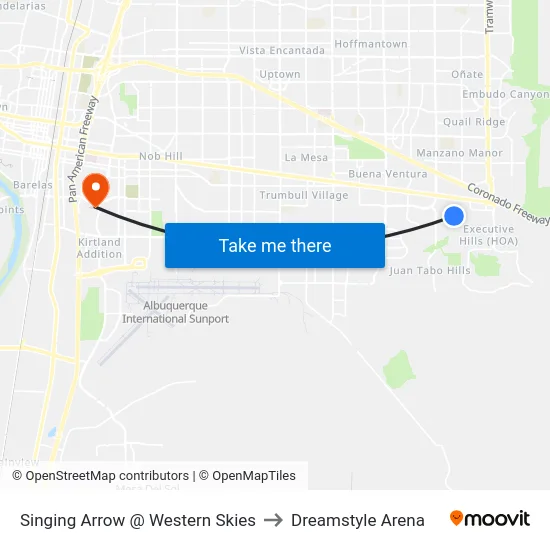 Singing Arrow @ Western Skies to Dreamstyle Arena map