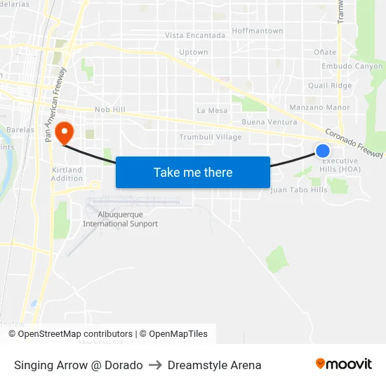 Singing Arrow @ Dorado to Dreamstyle Arena map