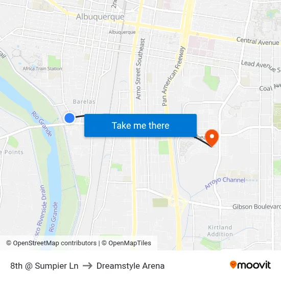 8th @ Sumpier Ln to Dreamstyle Arena map