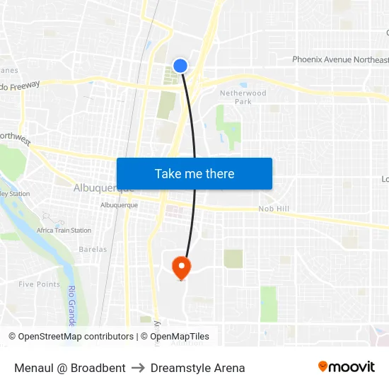 Menaul @ Broadbent to Dreamstyle Arena map