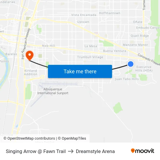 Singing Arrow @ Fawn Trail to Dreamstyle Arena map