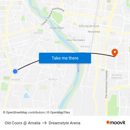 Old Coors @ Amalia to Dreamstyle Arena map