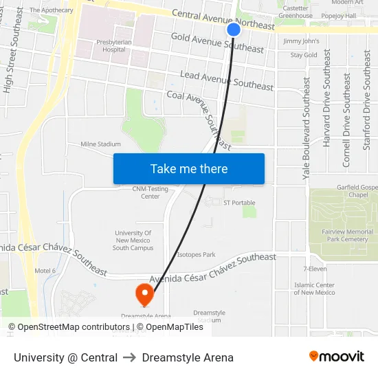 University @ Central to Dreamstyle Arena map