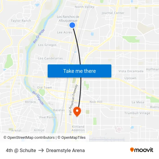 4th @ Schulte to Dreamstyle Arena map