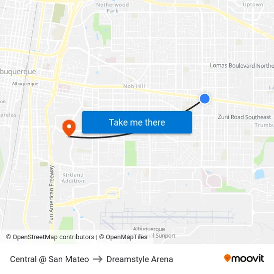 Central @ San Mateo to Dreamstyle Arena map