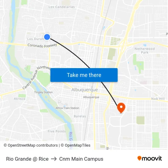 Rio Grande @ Rice to Cnm Main Campus map